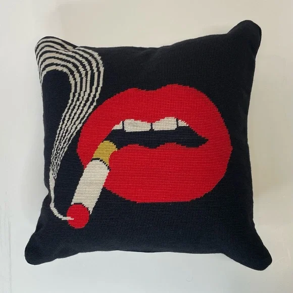 Jonathan Adler Red and Black Accent Pillow for Modern Decor - Picture 2 of 15